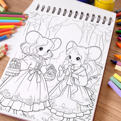 NETHOUSE Fairytale Mouse Dreams Coloring Book Spiral Bound For Adults