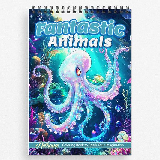 NETHOUSE Fantastic Animals Coloring Book For Adults