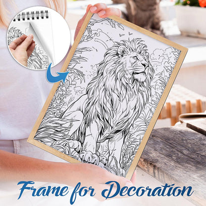 NETHOUSE Fantastic Animals Spiral Bound Coloring Book For Adults