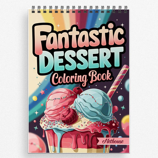 NETHOUSE Fantastic Dessert House Coloring Book For Adults