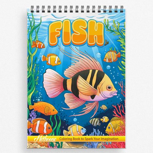 NETHOUSE Fish Coloring Book For Adults