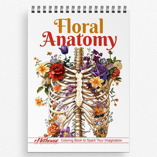 NETHOUSE Floral Anatomy Coloring Book for Adults