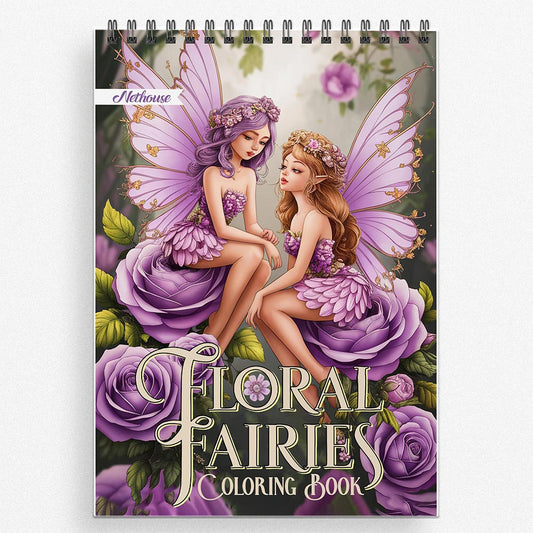 NETHOUSE Floral Fairies Coloring Book For Adults