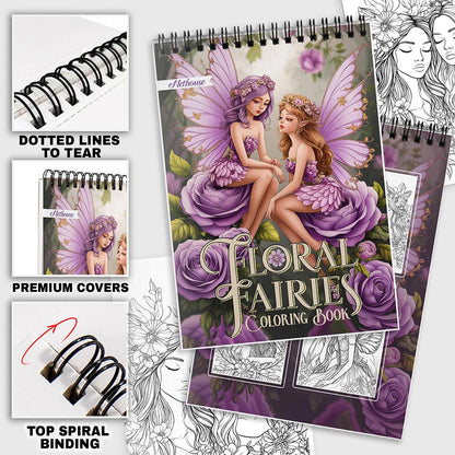 NETHOUSE Floral Fairies Coloring Pages For Adults