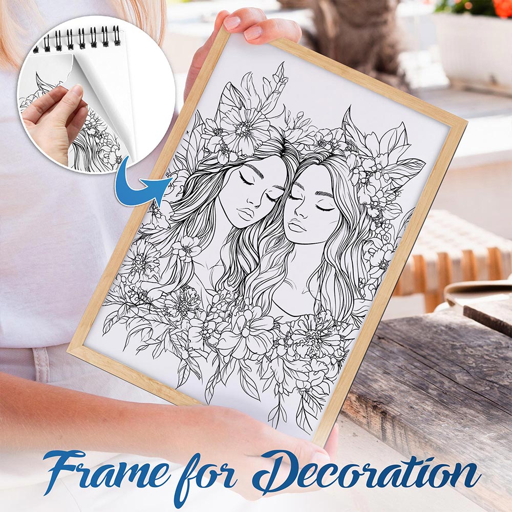 NETHOUSE Floral Fairies Spiral Bound Coloring Book For Adults