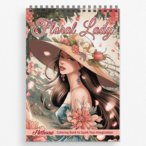 NETHOUSE Floral Lady Coloring Book For Adults