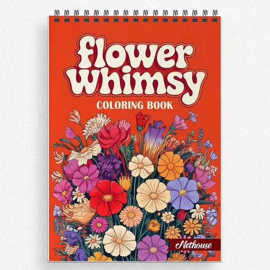 NETHOUSE Flower Whimsy Coloring Book For Adults