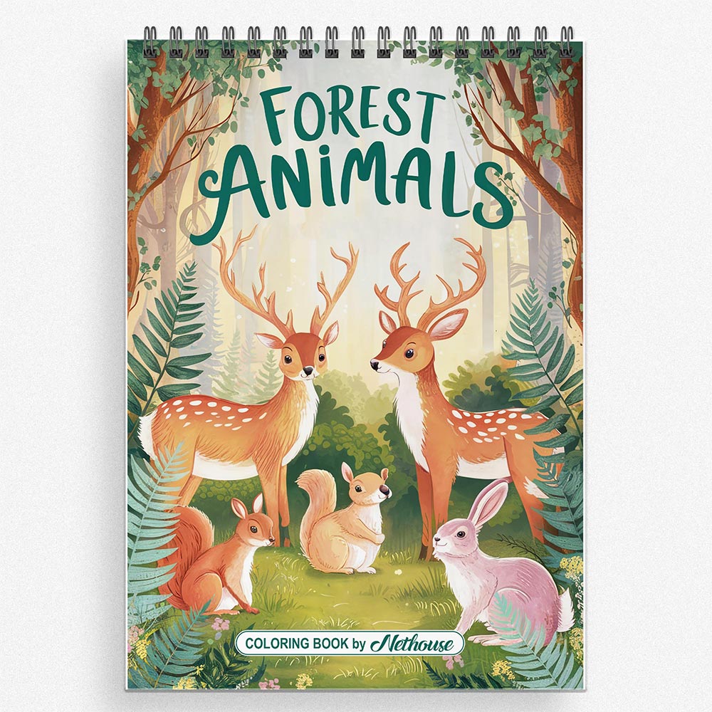 NETHOUSE Forest Animals Coloring Book for Adults