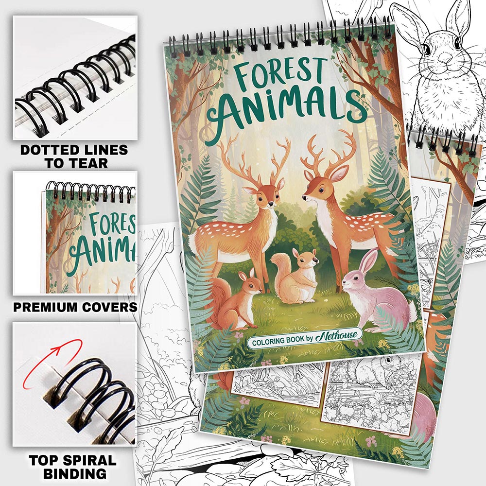 NETHOUSE Forest Animals Coloring Pages for Adults