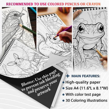 NETHOUSE Forest Animals Coloring Sheets for Adults