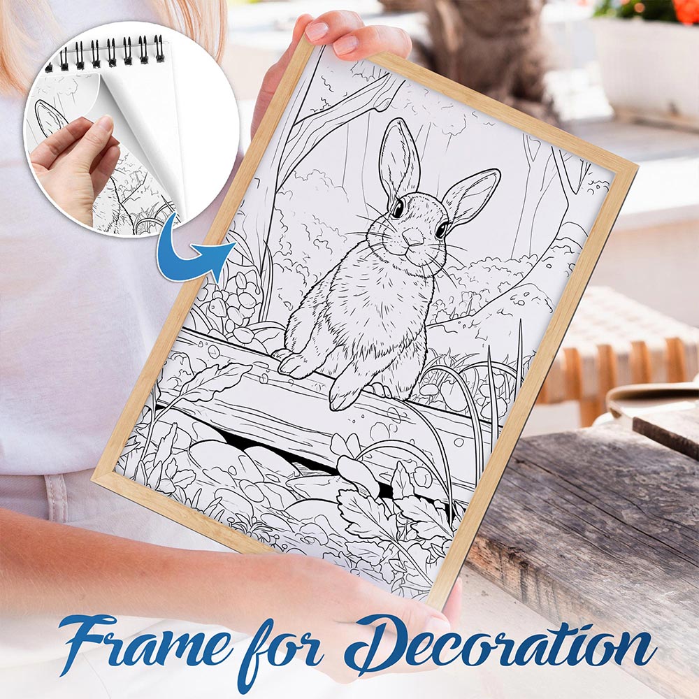 NETHOUSE Forest Animals Spiral Bound Coloring Book for Adults