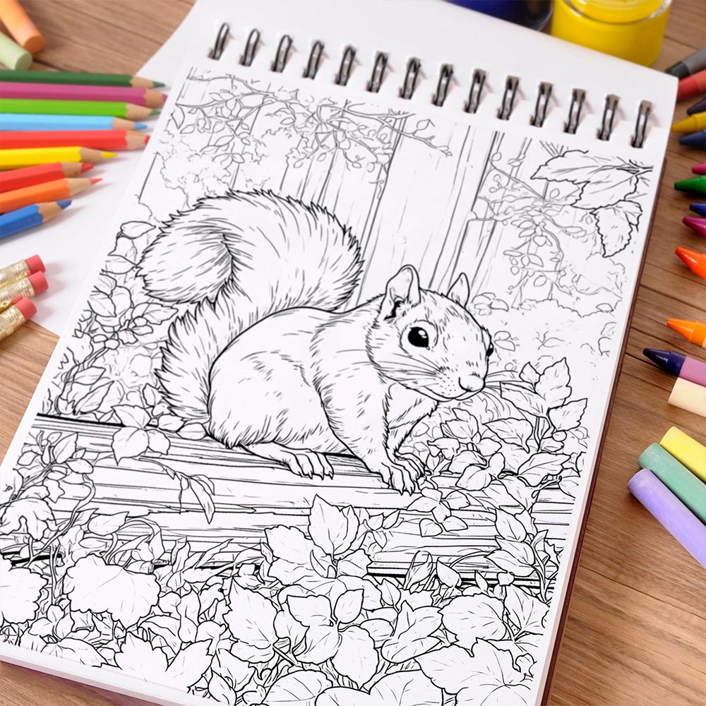 NETHOUSE Forest Animals Coloring Book Spiral Bound for Adults