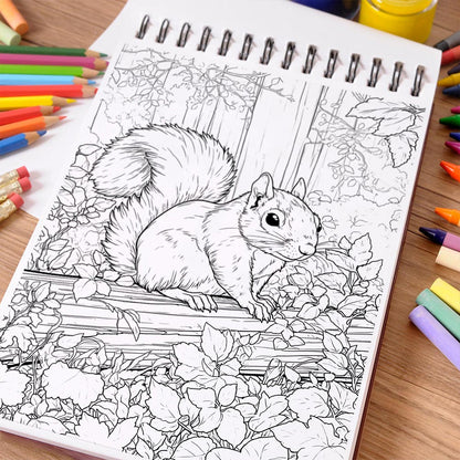 NETHOUSE Forest Animals Coloring Book Spiral Bound for Adults