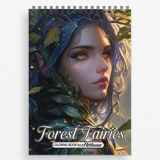 NETHOUSE Forest Fairies Coloring Book for Adults