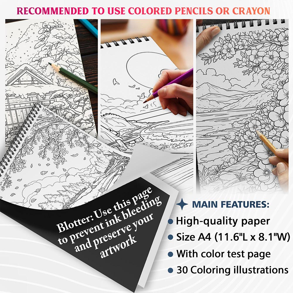 NETHOUSE Four Seasons Coloring Sheets For Adults