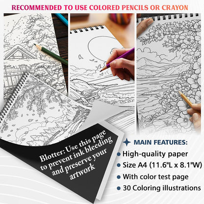 NETHOUSE Four Seasons Coloring Sheets For Adults