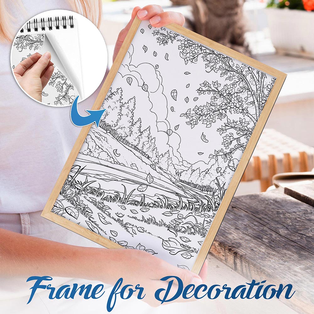 NETHOUSE Four Seasons Spiral Bound Coloring Book For Adults