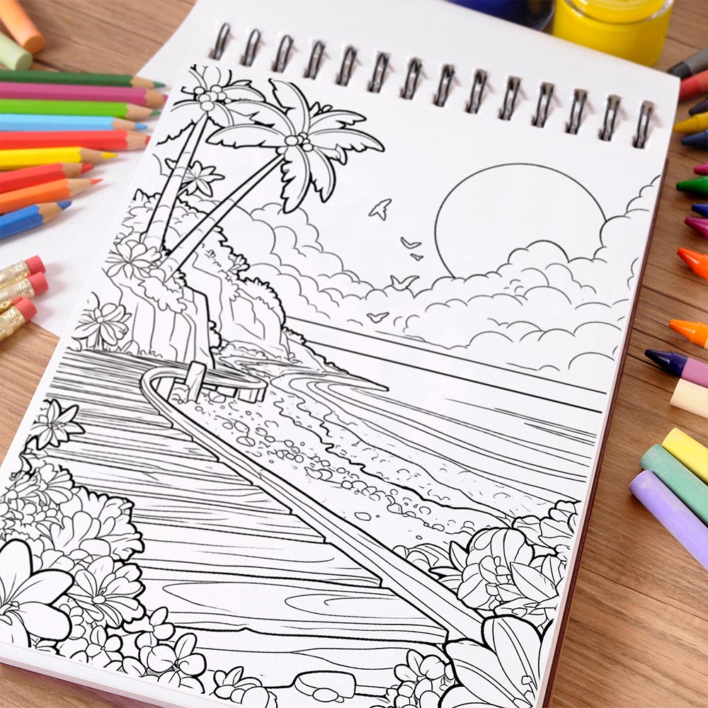 NETHOUSE Four Seasons Coloring Book Spiral Bound For Adults