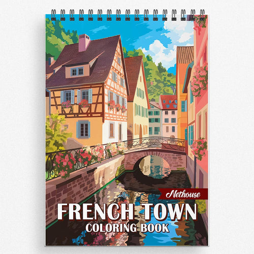 NETHOUSE French Town Coloring Book For Adults