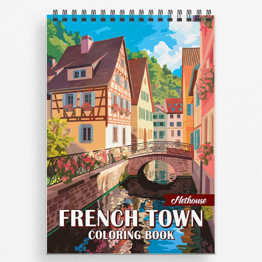NETHOUSE French Town Coloring Book For Adults