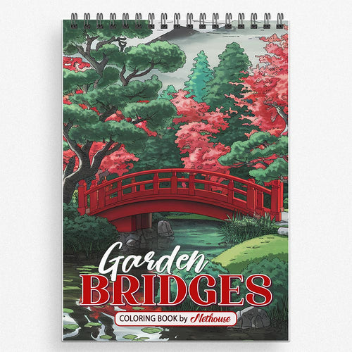 NETHOUSE Garden Bridges Coloring Book For Adults