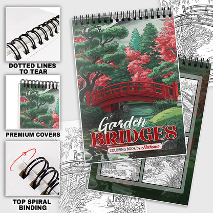 NETHOUSE Garden Bridges Coloring Pages For Adults