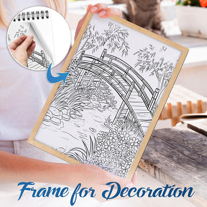 NETHOUSE Garden Bridges Spiral Bound Coloring Book For Adults