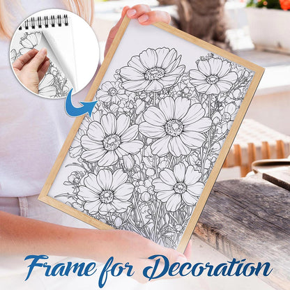 NETHOUSE Garden Cosmos Spiral Bound Coloring Book For Adults