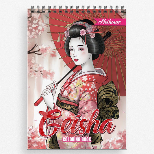 NETHOUSE Geisha Coloring Book For Adults