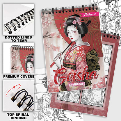 NETHOUSE Geisha Coloring Pages For Adults