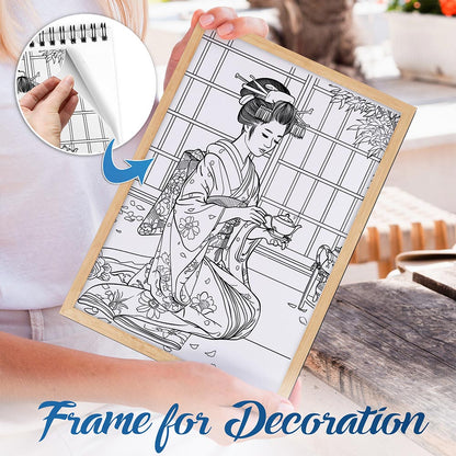 NETHOUSE Geisha Spiral Bound Coloring Book For Adults