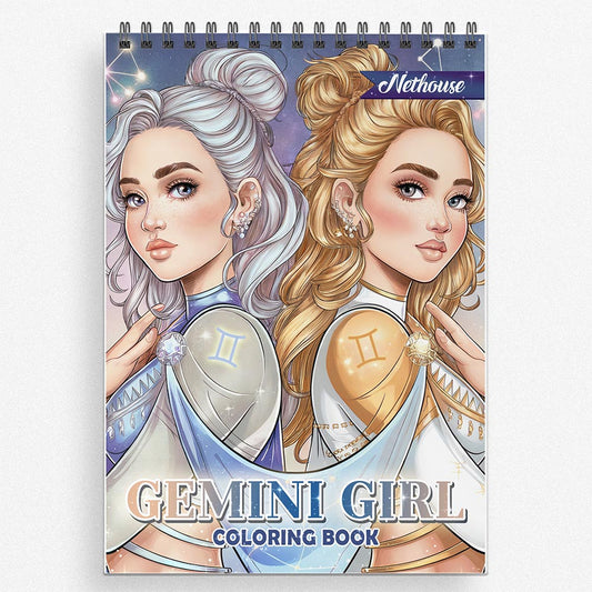 NETHOUSE Gemini Girl Coloring Book For Adults