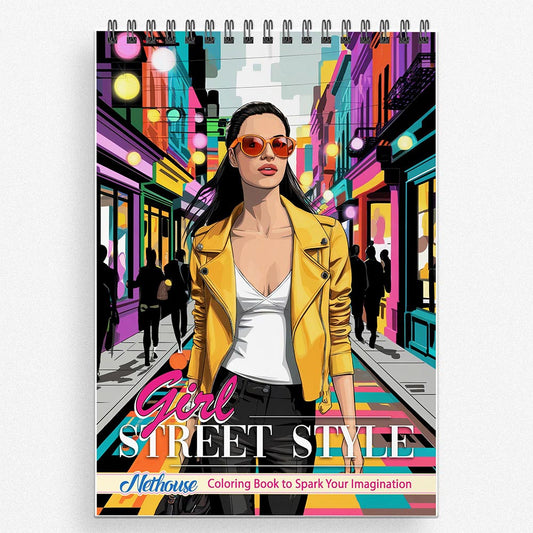 NETHOUSE Girl Street Style Coloring Book For Adults