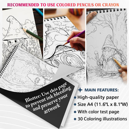 NETHOUSE Gnomes Life Coloring Sheets For Adults