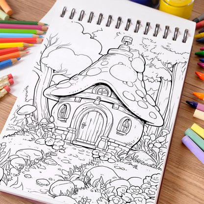 NETHOUSE Gnomes Life Coloring Book Spiral Bound For Adults