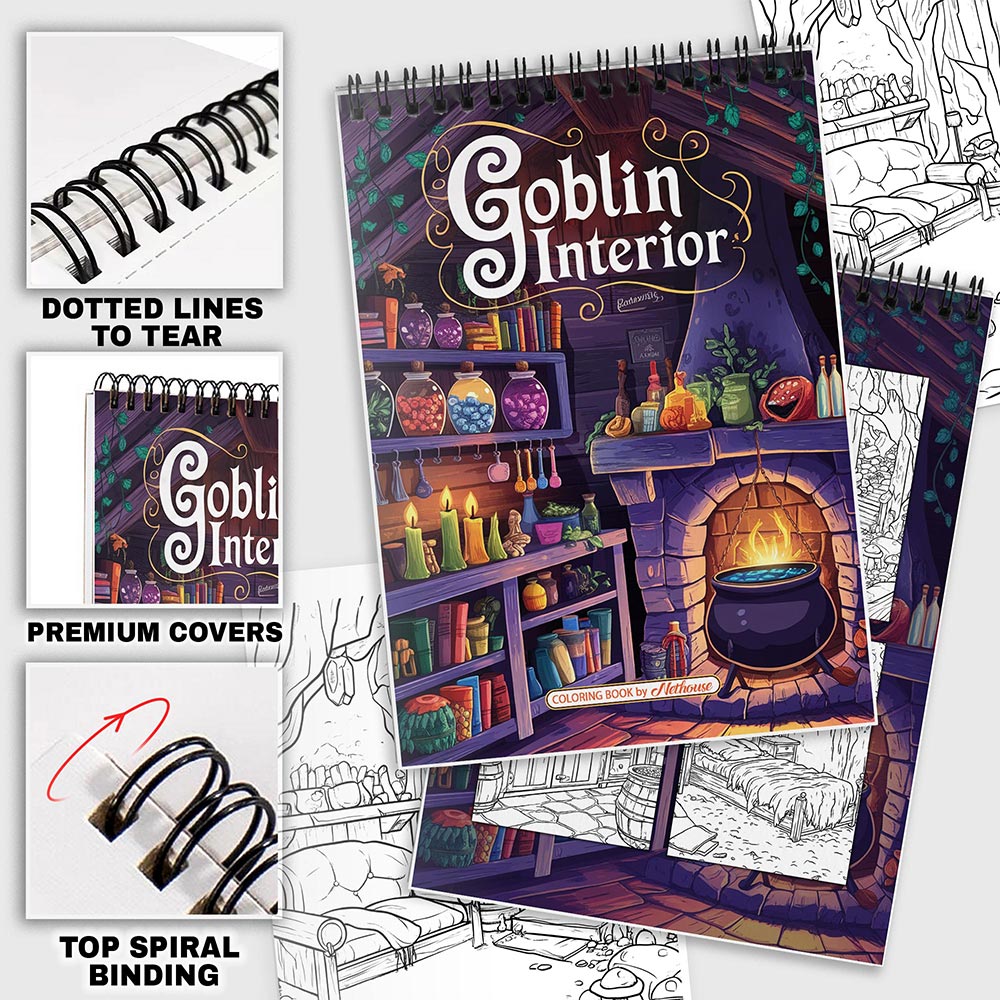 NETHOUSE Goblin Interior Coloring Pages For Adults