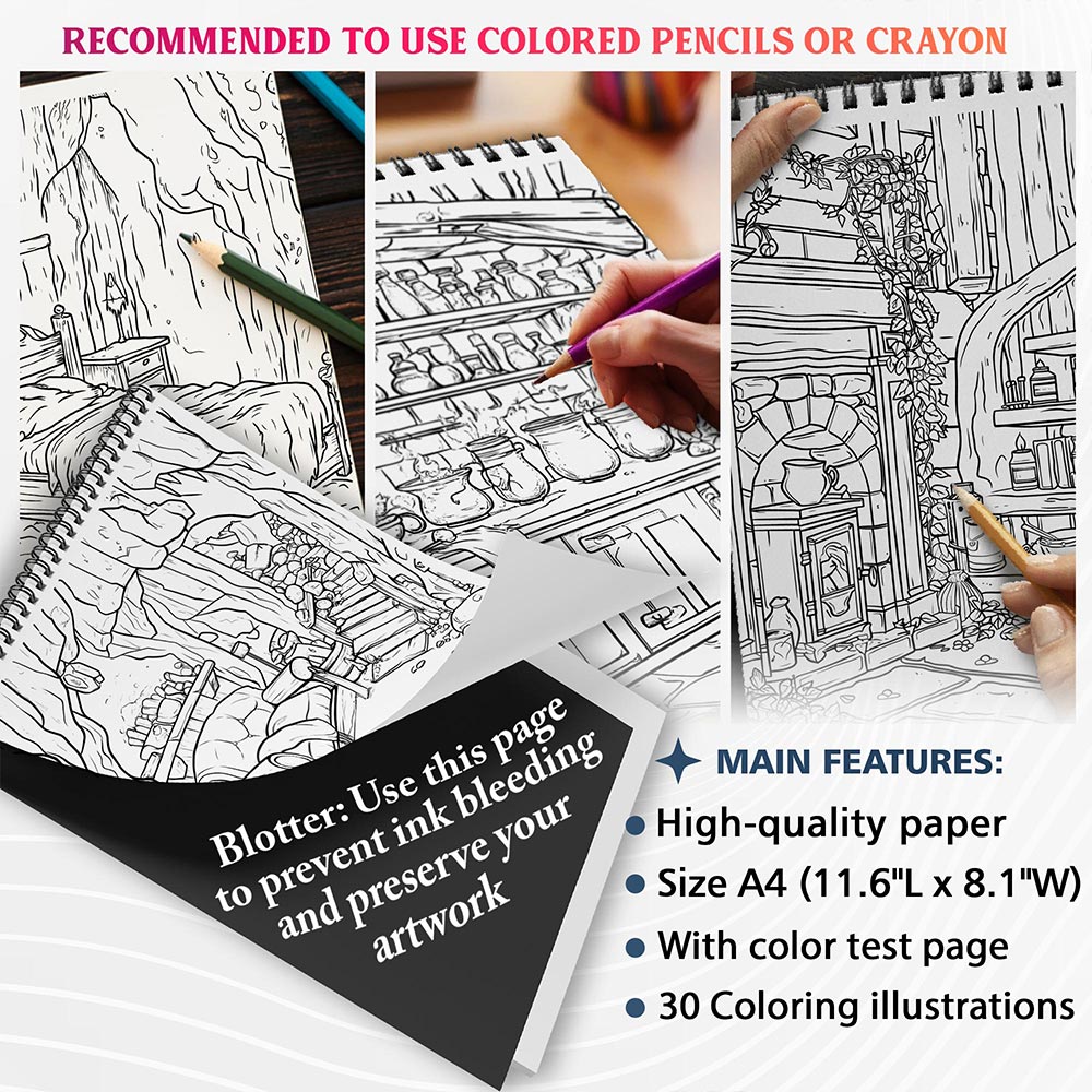 NETHOUSE Goblin Interior Coloring Sheets For Adults