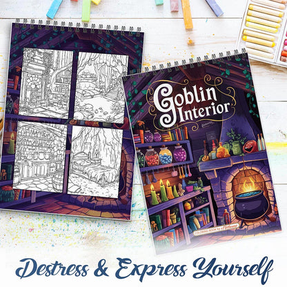 NETHOUSE Goblin Interior Spiral Coloring Book For Adults