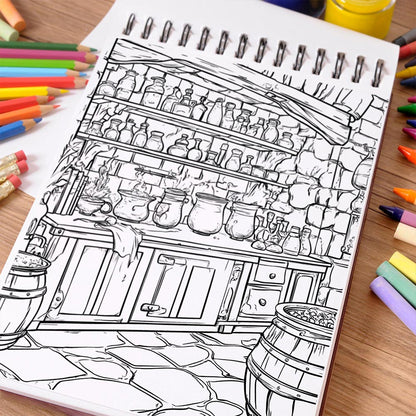 NETHOUSE Goblin Interior Coloring Book Spiral Bound For Adults