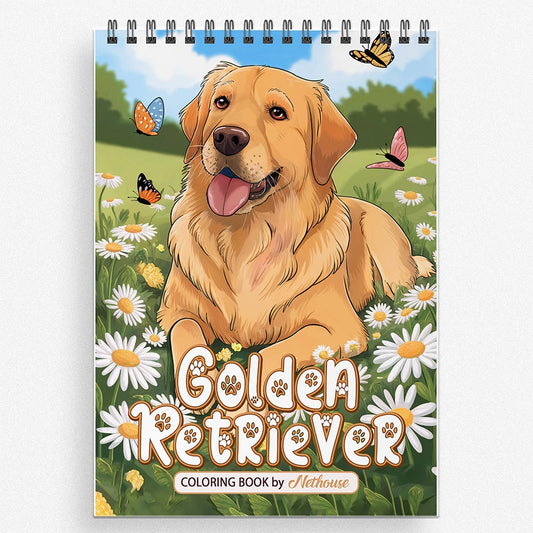 NETHOUSE Golden Retriever Coloring Book For Adults