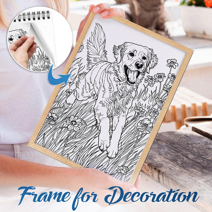 NETHOUSE Golden Retriever Spiral Bound Coloring Book For Adults