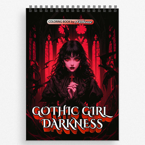 NETHOUSE Gothic Girl Darkness Coloring Book For Adults
