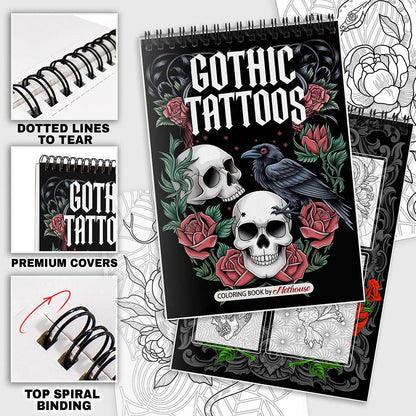 NETHOUSE Gothic Tattoos Coloring Pages for Adults