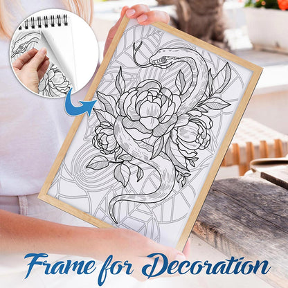 NETHOUSE Gothic Tattoos Spiral Bound Coloring Book for Adults