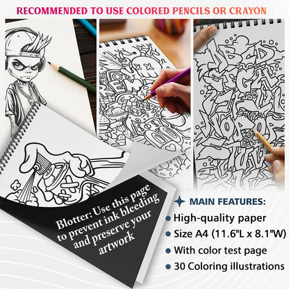 NETHOUSE Graffiti City Coloring Sheets For Adults