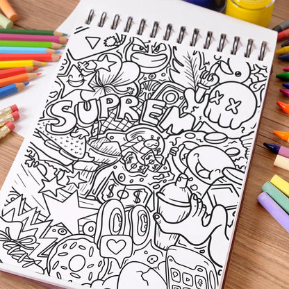 NETHOUSE Graffiti City Coloring Book Spiral Bound For Adults