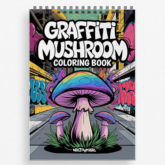 NETHOUSE Graffiti Mushroom Coloring Book For Adults