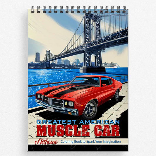 NETHOUSE Greatest American Muscle Car Coloring Book For Adults 