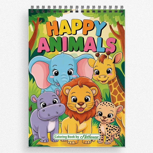 NETHOUSE Happy Animals Coloring Book For Adults
