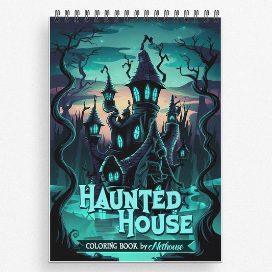 NETHOUSE Haunted House Coloring Book For Adults